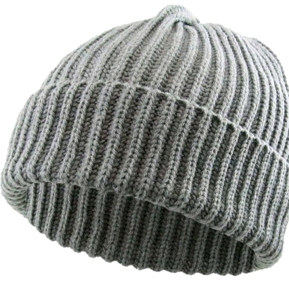Men's  Grey Tab Beanie by Boohoo man one size fits most - Picture 1 of 2